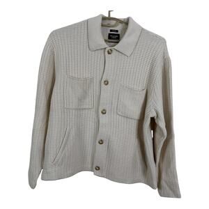 Abercrombie & Fitch Men Knit Cropped Cardigan Sweater Jacket Size XL Preppy